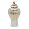 BRULEA Gold Striped Ceramic Ginger Pot Vase, 20x7.87x20 Inches, Easy To Clean, Perfect For Decoration view 1