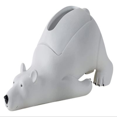 ALDEPO Sculpture Tabletop Decor Accents Figurine Ornaments,Polar Bear Statue Tissue Box Decoration Dining Table Drawer Decor