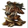 ALDEPO Sculpture Tabletop Handmade Sculptures Sculptures Faux Wood Horse Head Statue Animal Resin Art Craft Decoration view 1