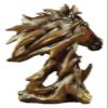 ALDEPO Sculpture Tabletop Handmade Sculptures Sculptures Faux Wood Horse Head Statue Animal Resin Art Craft Decoration view 3