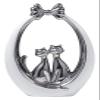 ALDEPO Sculpture Tabletop Desktop Statue Ceramic Electroplating Abstract Sculptures,Ceramic Hollow Cat Bow Knot Ornaments,Suitable Living Room,Bedroom,Scene Decoration view 1
