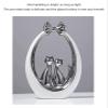 ALDEPO Sculpture Tabletop Desktop Statue Ceramic Electroplating Abstract Sculptures,Ceramic Hollow Cat Bow Knot Ornaments,Suitable Living Room,Bedroom,Scene Decoration view 4