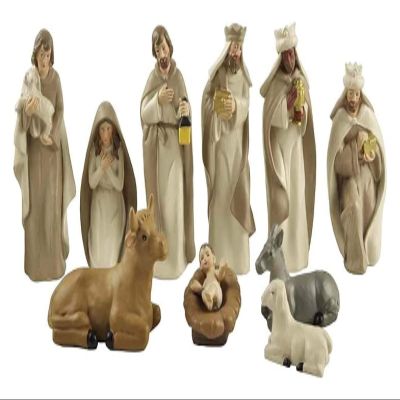 ALDEPO Sculpture Tabletop Small Statues Decor Religious Figurine Resin Holy Family Jesus Sacred Heart Statue Blessed Virgin Mary Statue