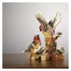 ALDEPO Sculpture Tabletop Statue,Animal Sculpture Pastoral Porcelain Sparrow Bird Couple Figurine Handmade Ceramics Lovers Bird Miniature Gift Craft Tv Cabinet Reading view 3