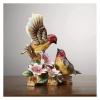 ALDEPO Sculpture Tabletop Statue,Animal Sculpture Pastoral Porcelain Sparrow Bird Couple Figurine Handmade Ceramics Lovers Bird Miniature Gift Craft Tv Cabinet Reading view 4