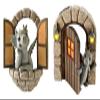 ALDEPO Sculpture Tabletop Family Art Figurines Resin Dinosaur Garden Meditated Dragon Wall Mounted Art Statue Wall Decor view 2