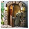 ALDEPO Sculpture Tabletop Family Art Figurines Resin Dinosaur Garden Meditated Dragon Wall Mounted Art Statue Wall Decor view 4