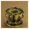 ALDEPO Sculpture Tabletop Figurine Decor Resin Handle Prayer Wheel Base,Buddhist Exquisite Eight Auspicious Symbol Pedestal,Green Copper Color Base Statue view 1
