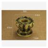 ALDEPO Sculpture Tabletop Figurine Decor Resin Handle Prayer Wheel Base,Buddhist Exquisite Eight Auspicious Symbol Pedestal,Green Copper Color Base Statue view 2