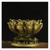 ALDEPO Sculpture Tabletop Figurine Decor Resin Handle Prayer Wheel Base,Buddhist Exquisite Eight Auspicious Symbol Pedestal,Green Copper Color Base Statue view 4