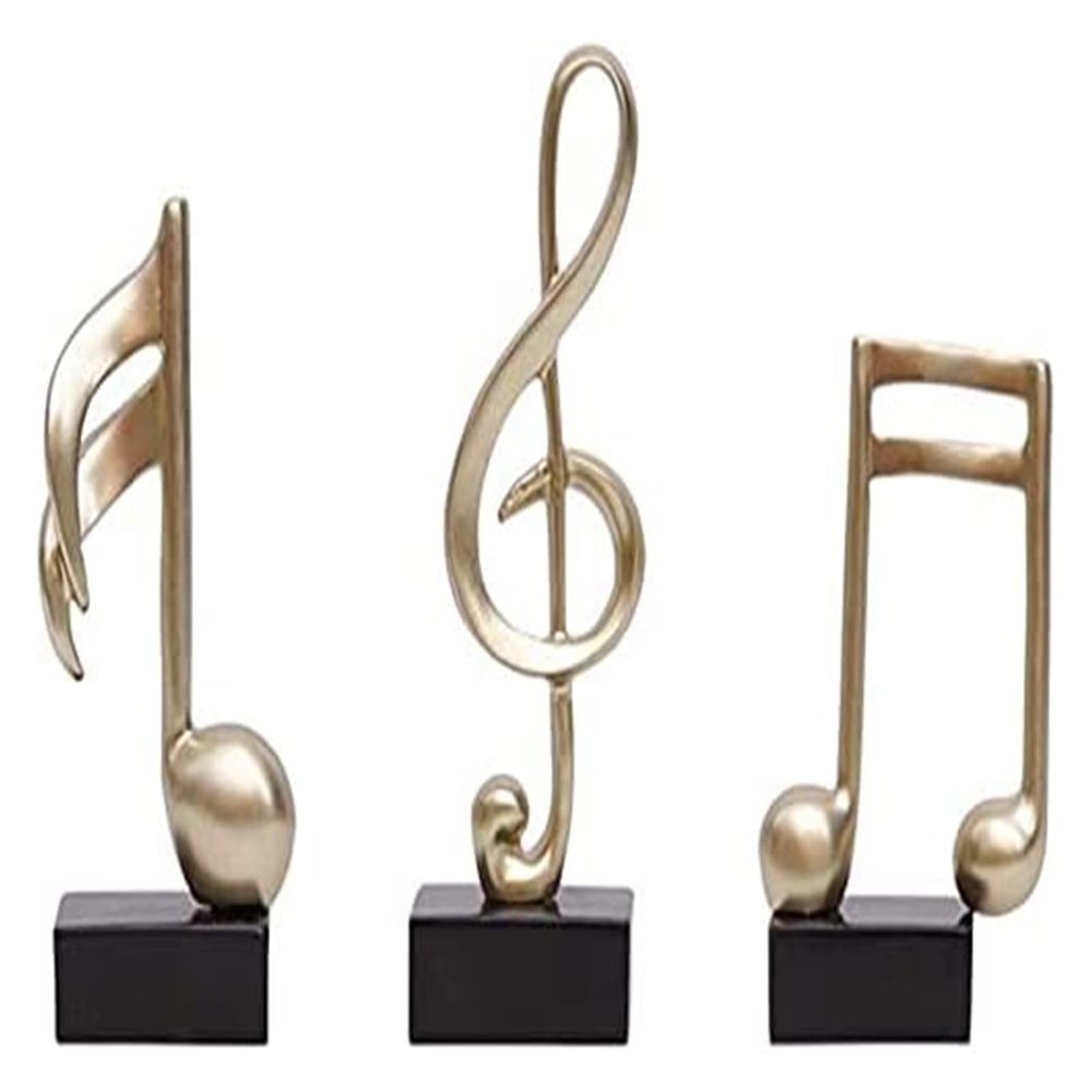 ALDEPO Sculpture Tabletop Sculptures Outdoor Decor Garden,3 Pcs Modern Mini Musical Note Model Figure Resin Craft Desktop Piano Ornament Decor