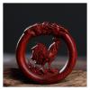 ALDEPO Sculpture Tabletop Figurine Decor Pterocarpus Santalinus Traditional Zodiac Real Wood Car Hanging Bag Pendant Mascot Statue (Color : Christmas Reindeer -Style5) view 2