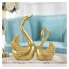 ALDEPO Sculpture Tabletop Office Living Room Decoration Sculptures Statue Figurine Creative Home Decorations Living Room Modern Art Decoration Crafts Gold Swan Wedding Gift view 2