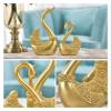 ALDEPO Sculpture Tabletop Office Living Room Decoration Sculptures Statue Figurine Creative Home Decorations Living Room Modern Art Decoration Crafts Gold Swan Wedding Gift view 4