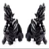 ALDEPO Sculpture Tabletop Chinese Feng Shui PiXiu/PiYao Statues, Black Obsidian Stone Decor Prosperity Figurine Office, Attracting Wealth Good Luck, Eliminate Disaster (Size : APair) view 1