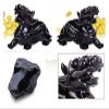 ALDEPO Sculpture Tabletop Chinese Feng Shui PiXiu/PiYao Statues, Black Obsidian Stone Decor Prosperity Figurine Office, Attracting Wealth Good Luck, Eliminate Disaster (Size : APair) view 2