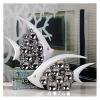 ALDEPO Sculpture Tabletop Statue Figurines Silver Plated Couple Kiss Fish Europe Ceramic Furnishing Articles Living Room Ornament Decoration view 2