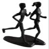 ALDEPO Sculpture Tabletop Decor Couple Art Iron Couples Running Retro Cast Iron Metal Craftsoffice Living Room Bedroom Collectionstatue view 1