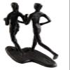 ALDEPO Sculpture Tabletop Decor Couple Art Iron Couples Running Retro Cast Iron Metal Craftsoffice Living Room Bedroom Collectionstatue view 3