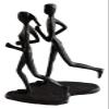 ALDEPO Sculpture Tabletop Decor Couple Art Iron Couples Running Retro Cast Iron Metal Craftsoffice Living Room Bedroom Collectionstatue view 4