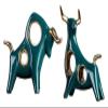 ALDEPO Sculpture Tabletop Sculptures Outdoor Decor Garden,1Pair Modern Decorative Wall Street Bull Statue Furnishing Desktop Decoration Crafts view 1
