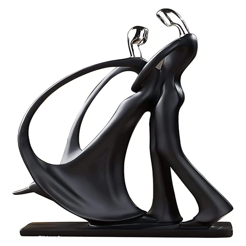 ALDEPO Sculpture Tabletop Decor Romantic Couple Dancing Sculpture, Dancing Couple Statue, Dancing Couple Resin Desktop Bedroom Ballroom Dancers Ballet Ornament