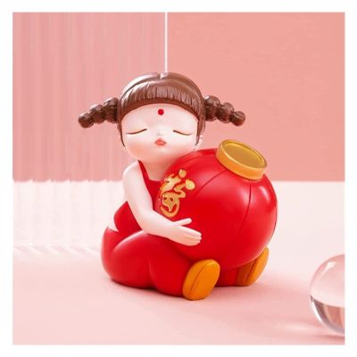 ALDEPO Sculpture Tabletop Creative Statue Figurines Chinese New Year Impressions Spring Festival Fuwa Decorations Chinese Living Room Bedroom Desktop Creative Furnishing Accessories Desktop