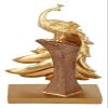 ALDEPO Sculpture Tabletop Decor Statues Decor,Creative Resin Beautiful Gold Peacock Animal Crafted Figurines,Desktop Shelf Crafts Art Dcor Statuettes Indoor Living Room Or Office view 3