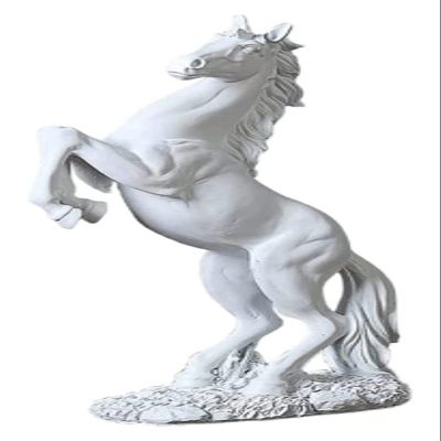 ALDEPO Sculpture Tabletop Decor Ornaments,Sculptures,Horse Statue Figurines - Resin Standing Fighting Horse Office Tabletop Decor (Color : Light Green)