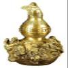 ALDEPO Sculpture Tabletop 7.5" Feng Shui Statue Hulu/Calabash Figurine Golden Brass Bagua Gourd Figurine Living Room Crafts Auspicious Opening Gift view 1