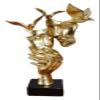 ALDEPO Sculpture Tabletop Statue Sculpture Desktop Decor Resin Golden Bird Couple Statues Figure Figurines Decor view 1