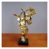 ALDEPO Sculpture Tabletop Statue Sculpture Desktop Decor Resin Golden Bird Couple Statues Figure Figurines Decor view 2