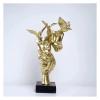 ALDEPO Sculpture Tabletop Statue Sculpture Desktop Decor Resin Golden Bird Couple Statues Figure Figurines Decor view 3