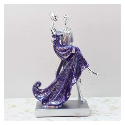ALDEPO Sculpture Tabletop Office Figurine Desk Office Family Collection Gifts Figurines Art Gift Statues Figurines Statuettes,Creative Europe Style Resin Purple Couple Wedding Gi