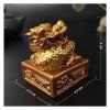 ALDEPO Sculpture Tabletop Fengshui Golden Chinese Dragon Statue Figurines Feng Shui Year Zodiac Dragon Imperial Jade Seal Crafts Statues view 2