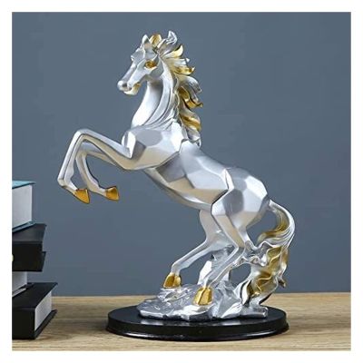 ALDEPO Sculpture Tabletop Decor Standing Horse Resin Statue Decor Horse Statues Horse Resin Statue Desktop Office Decor Desk Bookshelf Wine Cabinet to Attract Luck and Wea