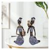 ALDEPO Sculpture Tabletop 2 Pieces Resin Craft African Lady Figurine Art Tribal Women Statue Desk, Freestanding (Color : Kneel Sitting a) view 2