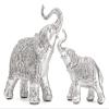 ALDEPO Sculpture Tabletop Fashion 2Pcs/Set Silver Polyresin Ornate Elephant Statue Lucky Figurine Sculptures Ornaments Office Decor Crafts Gift view 1