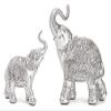 ALDEPO Sculpture Tabletop Fashion 2Pcs/Set Silver Polyresin Ornate Elephant Statue Lucky Figurine Sculptures Ornaments Office Decor Crafts Gift view 3