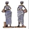 ALDEPO Sculpture Tabletop 2 Pieces Resin Craft African Lady Figurine Art Tribal Women Statue Desk, Freestanding (Color : Standing) view 1