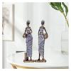 ALDEPO Sculpture Tabletop 2 Pieces Resin Craft African Lady Figurine Art Tribal Women Statue Desk, Freestanding (Color : Standing) view 2