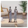 ALDEPO Sculpture Tabletop 2 Pieces Resin Craft African Lady Figurine Art Tribal Women Statue Desk, Freestanding (Color : Standing) view 3