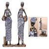 ALDEPO Sculpture Tabletop 2 Pieces Resin Craft African Lady Figurine Art Tribal Women Statue Desk, Freestanding (Color : Standing) view 4