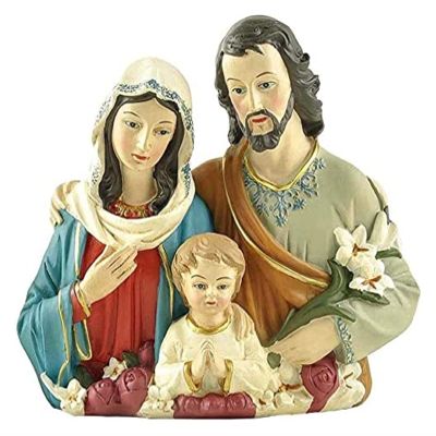 ALDEPO Sculpture Tabletop 4.5" Holy Family Statue Catholic Religious Items Decoration