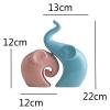 ALDEPO Sculpture Tabletop Decor Ornament Figurine Statue Accessories Ceramic Couple Elephant Living Room TV Cabinet Gift view 3