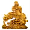 ALDEPO Sculpture Tabletop Sculptures Outdoor Decor Garden,Wood Buddha Statue Boxwood Dragon Bodhisattva Solid Wood Sculpture Feng Shui Decor view 1