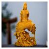 ALDEPO Sculpture Tabletop Sculptures Outdoor Decor Garden,Wood Buddha Statue Boxwood Dragon Bodhisattva Solid Wood Sculpture Feng Shui Decor view 4