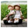 ALDEPO Sculpture Tabletop Desk Decoration Sculpture,Garden Figure Statue Solar boy Girl Female Motorcycle Ornaments Floor Courtyard Accessories view 2