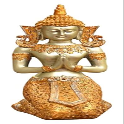 ALDEPO Sculpture Tabletop Desk Decoration Sculpture,Kneeling Buddha Statue Decoration Golden Buddha Desktop Decoration Resin Crafts