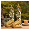 ALDEPO Sculpture Tabletop Desk Decoration Sculpture,Kneeling Buddha Statue Decoration Golden Buddha Desktop Decoration Resin Crafts view 3